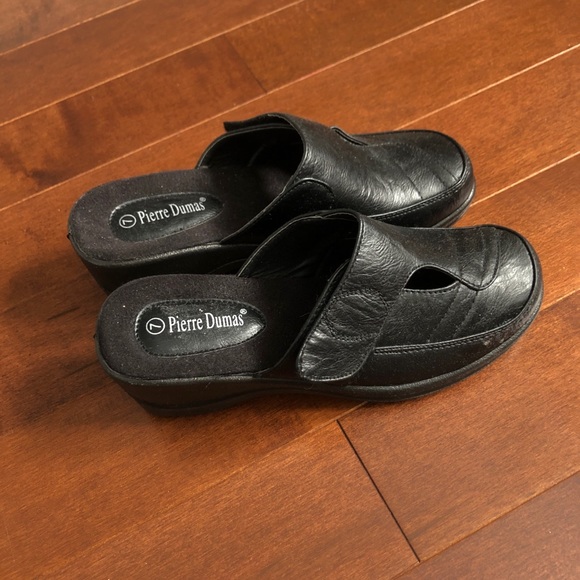 90s Leather velcro platform slip on sandal shoes by Pierre Dumas 🖤 - Picture 2 of 5